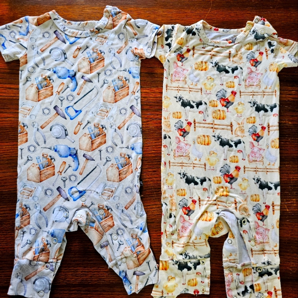 Lev Baby Snapped Bamboo Romper Bundle